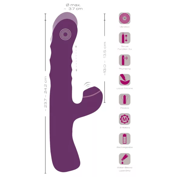 Javida - 3in1 Bunny Vibrator (Purple)