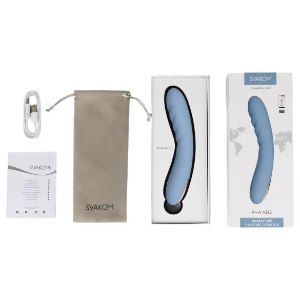 Svakom Ava Neo - smart app-controlled thrusting G-spot vibrator (blue)