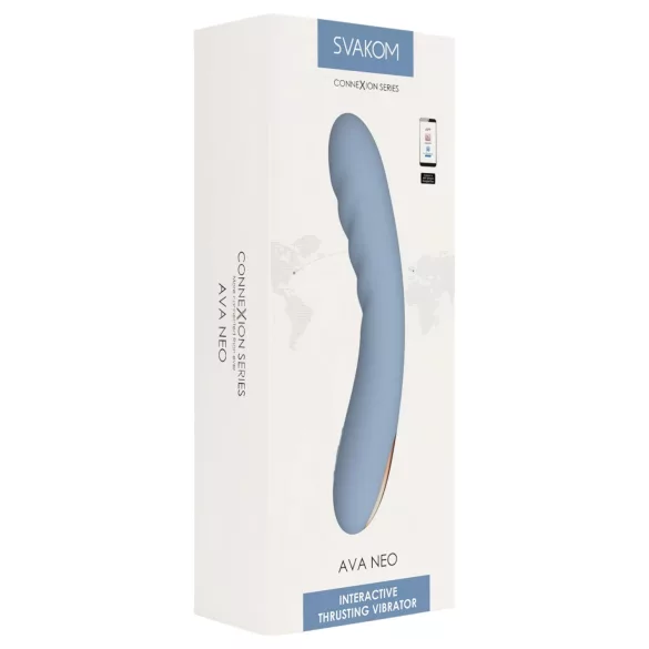 Svakom Ava Neo - smart app-controlled thrusting G-spot vibrator (blue)