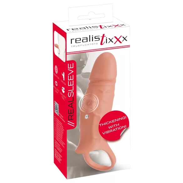 Realistixxx - Natural Vibrating Penis Sleeve with Stimulation Ring