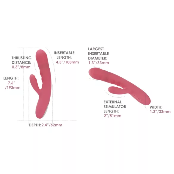 Svakom Avery - Rechargeable Thrusting Clitoral Vibrator (Pink)