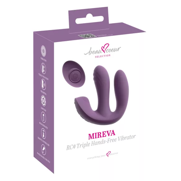 Beau Coeur Mireva - Triple Arm Remote-Controlled Vibrator (Purple)