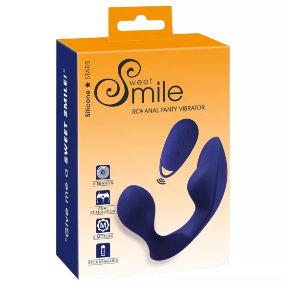 SMILE - remote‑controlled anal and knicker vibrator (blue)