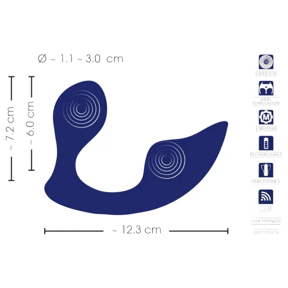 SMILE - remote‑controlled anal and knicker vibrator (blue)