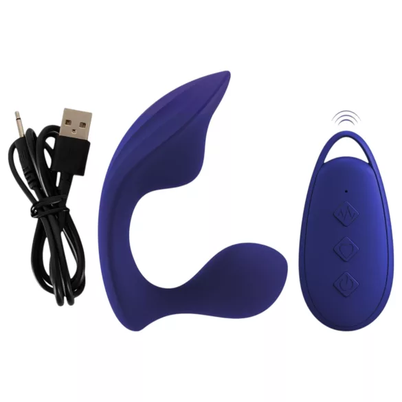 SMILE - remote‑controlled anal and knicker vibrator (blue)