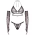 Obsessive Addia - leopard‑print fishnet set - L/XL
