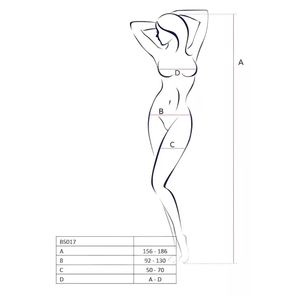 Passion BS017 - white fishnet set with rose pattern (S-L)