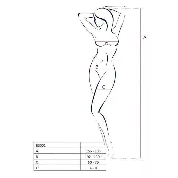 Passion BS024 - heart‑shaped black fishnet mesh set (S-L)