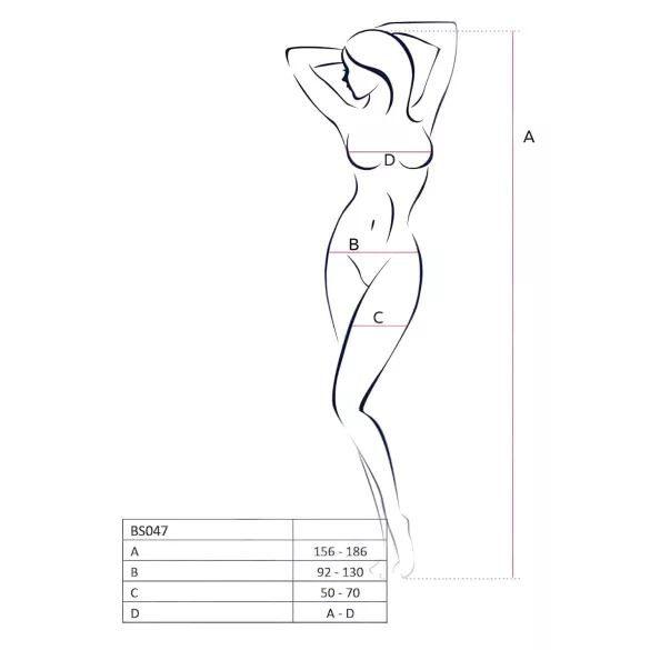 Passion BS047 - open red fishnet set with cut-out (S-L)