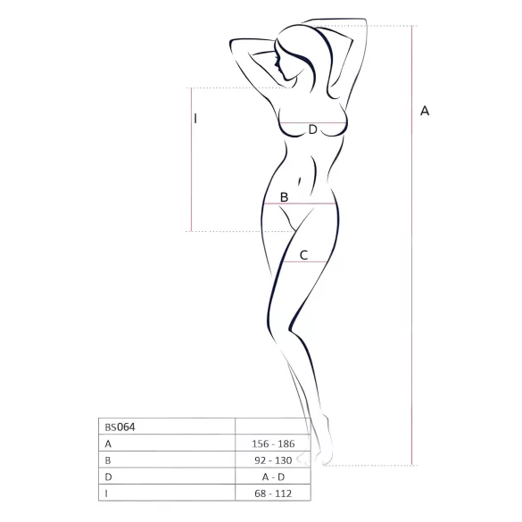 Passion BS064 - open white fishnet bodysuit (S-L)