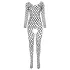 Passion BS077 - black long-sleeved fishnet bodystocking (S-L)