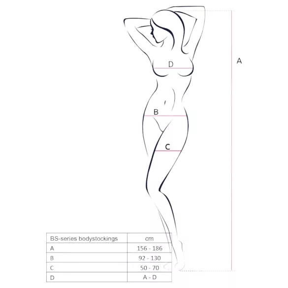 Passion BS077 - black long-sleeved fishnet bodystocking (S-L)
