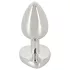 Magic Shiver - metal anal plug with gem (blue)