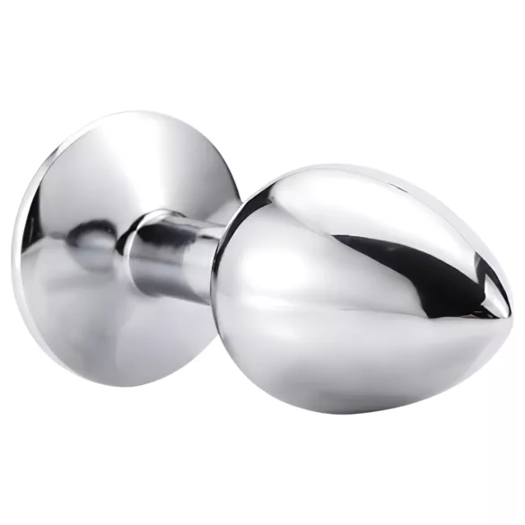 Sunfo - metal anal plug with light blue jewel (silver)
