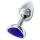Sunfo - metal anal plug with heart-shaped dark purple gem (silver)