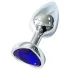 Sunfo - metal anal plug with heart-shaped dark purple gem (silver)
