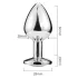 Sunfo - metal anal plug with heart-shaped dark purple gem (silver)