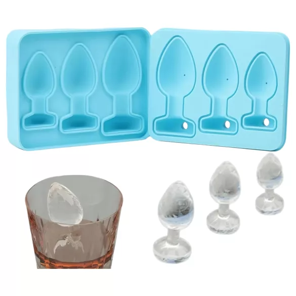 Anal plug ice cube maker silicone mould (blue)