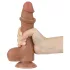Lovetoy Sliding-Skin - Dual Layer Dildo with Scrotum - 8.2 (Dark Natural)"