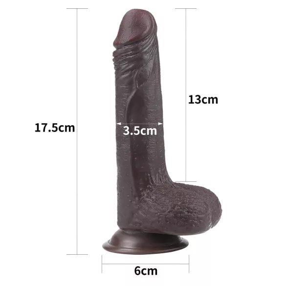 Lovetoy Sliding-Skin - double-layer dildo - 18 cm (brown)