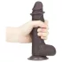Lovetoy Sliding-Skin - double-layer dildo - 18 cm (brown)