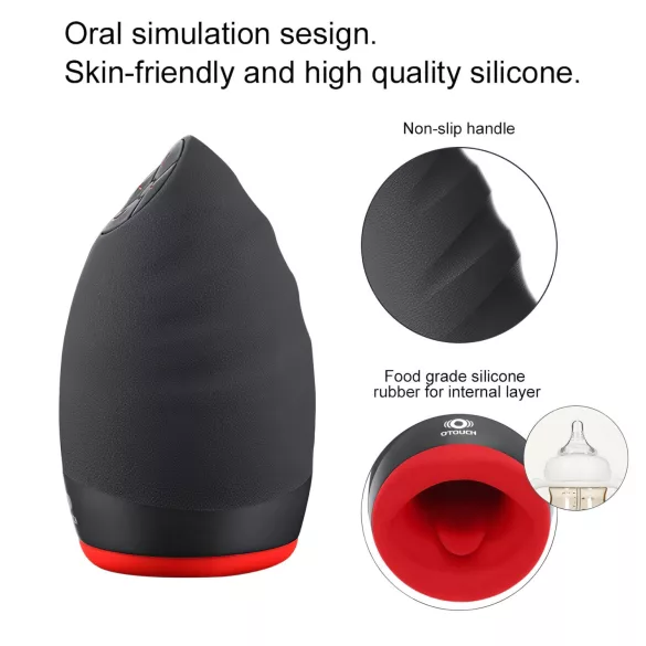 OTOUCH Chiven 2 - Rechargeable Vibrating Mouth Masturbator (Black)