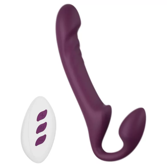 Honey Play Box Bliss - Rotating Beaded Strap-On Vibrator (Purple)