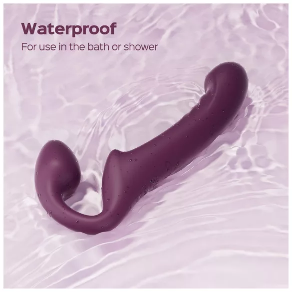 Honey Play Box Bliss - Rotating Beaded Strap-On Vibrator (Purple)