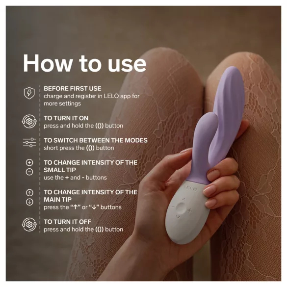 LELO INA Twist - app-controlled G-spot vibrator with clitoral arm (purple)