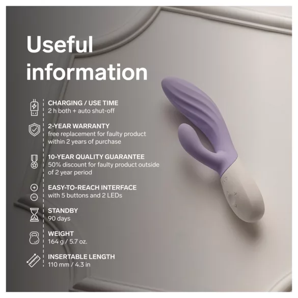 LELO INA Twist - app-controlled G-spot vibrator with clitoral arm (purple)