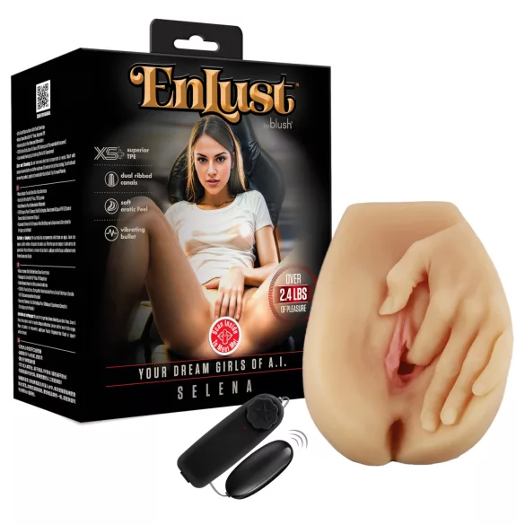 Enlust Selena - vibrating male masturbator with AI-generated images (natural skin tone)