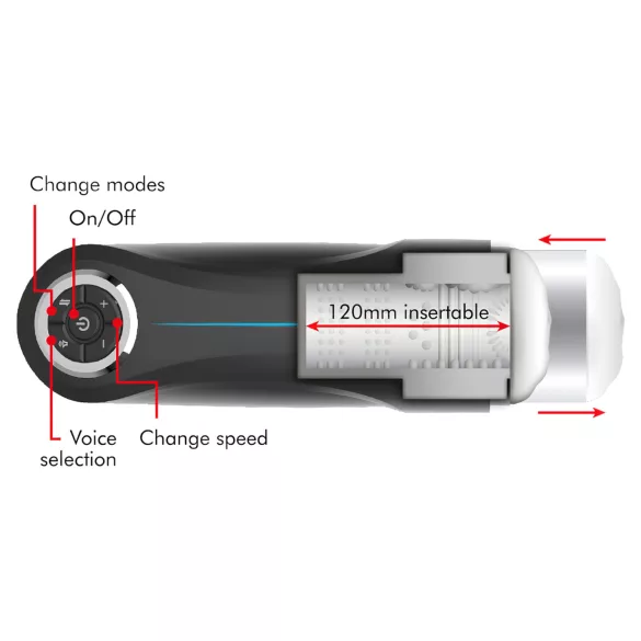 JamyJob - Up-and-Down Vibrating Stroker (Black)
