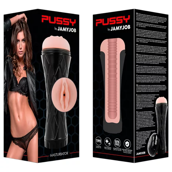 JamyJob - Realistic Pocket Pussy (Black-Natural)