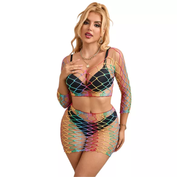 Subblime 952440 - rainbow fishnet set (S-L)