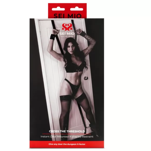 Sei Mio - Door-Mounted Bondage Cross (Black)