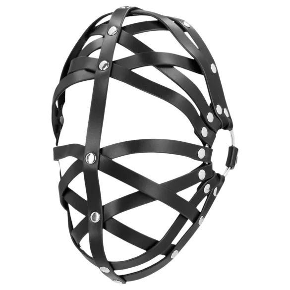 Ouch! - Faux Leather Cage Mask (Black)