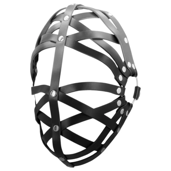 Ouch! - Faux Leather Cage Mask (Black)