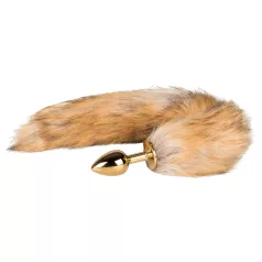   EasyToys Fox No. 1 - metal anal plug with fox tail (gold-red)
