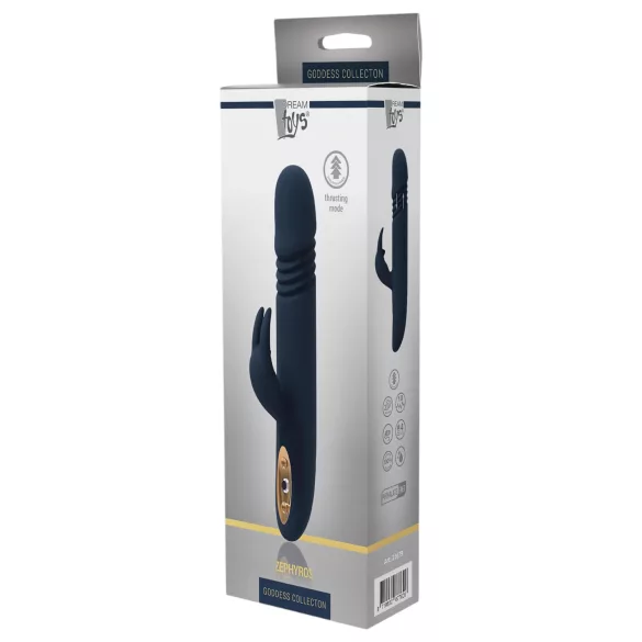 Goddess Zephyros - Waterproof Thrusting Vibrator with Clitoral Arm (Blue)