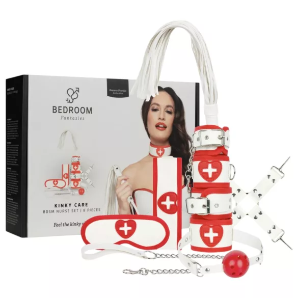 Bedroom Fantasies - 8-Piece Nurse Set (Red-White)
