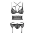 Obsessive Frivolla - Spicy Lace Lingerie Set (Black)