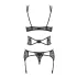 Obsessive Frivolla - Spicy Lace Lingerie Set (Black) - L/XL