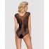 Obsessive B112 – Angel Wing Open-Back Fishnet Bodysuit (Black) - XL/XXL