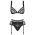 Obsessive Heartina - lingerie set (black)
